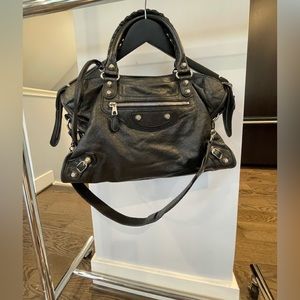 Balenciaga - Black Motorcycle Bag w/ Silver hardware